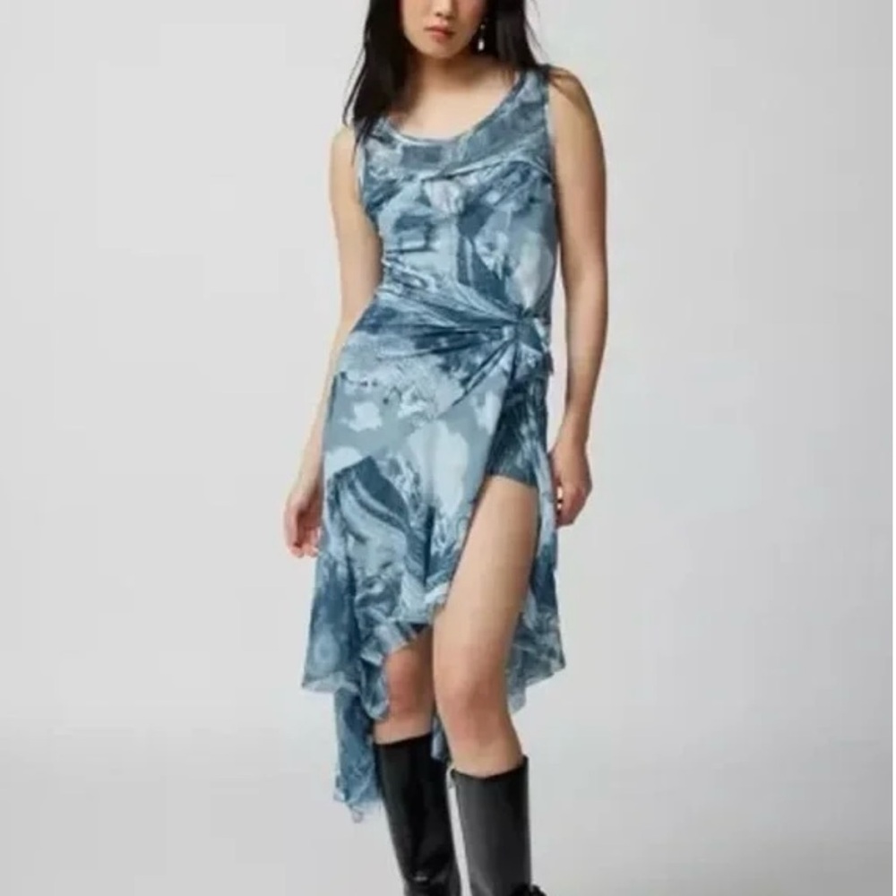 UO Andy Printed Asymmetrical Midi Dress